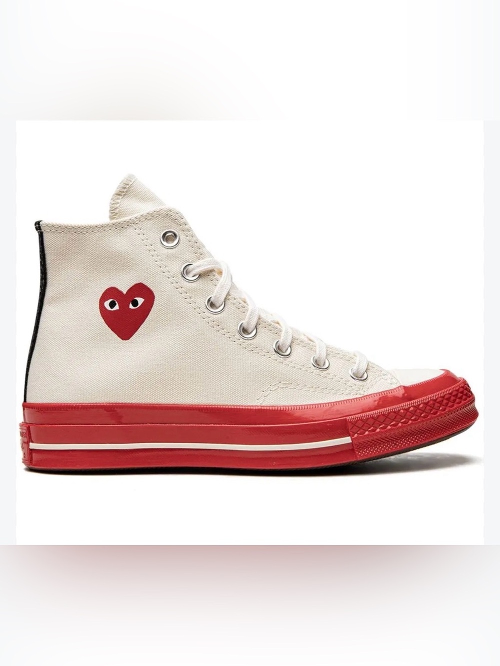 CDG x Converse High-Top Canvas Sneakers with Red Accent NEW (NIB)